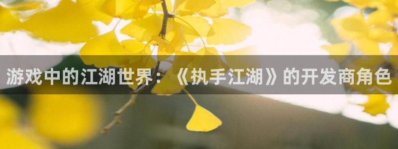 巅峰国际app：游戏中的江湖世界：《执手江湖》的开发商角色